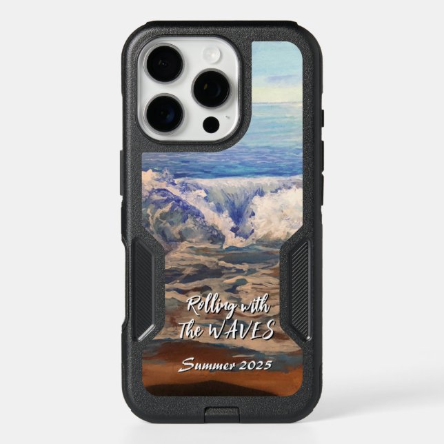  Seascape Blue Waves Personalize Otterbox iPhone Case (Back)