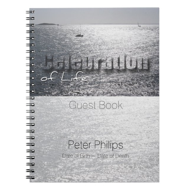Seascape Celebration of Life Custom Guest Book (Front)