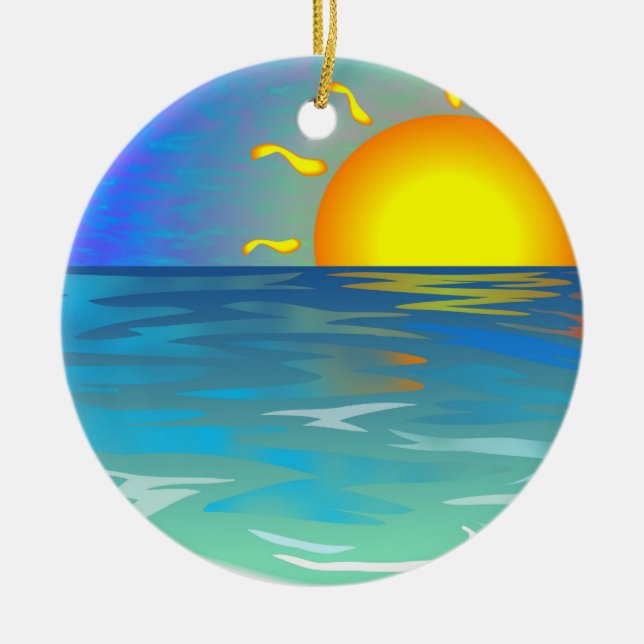 Seascape Ceramic Ornament (Front)