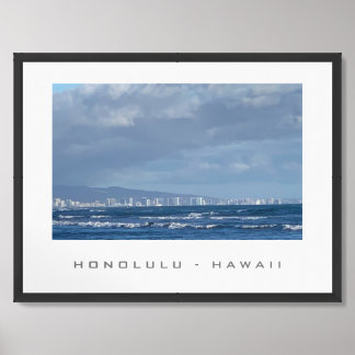 Seascape Cityscape Honolulu Hawaii Framed Art