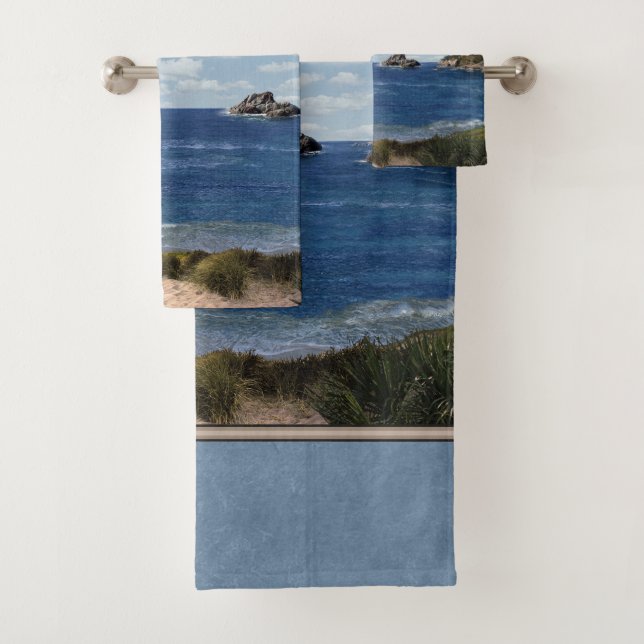 Seascape (customizable) Bathroom Towels (Insitu)