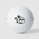 Happy Dolphin Jumping from the Ocean Golf Balls