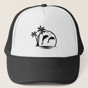 Dolphin Trucker Hat, Dolphin Beach Hat, Trucker Hat, Trucker Cap