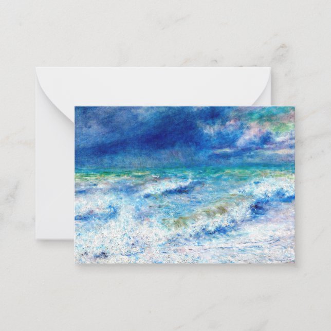 Seascape, famous painting by Renoir Note Card (Front)