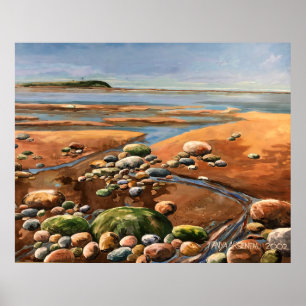 Seascape Hand Painted Browns Tide Outs Poster