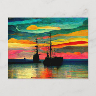Seascape inspired by Kandinsky and Paul Klee Postcard