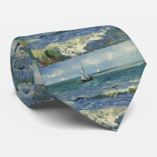 Seascape Les Saintes-Maries-de-la-Mer by Van Gogh Neck Tie