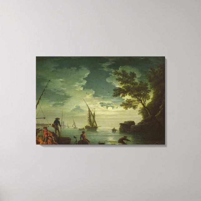 Seascape, Moonlight, 1772 Canvas Print (Front)