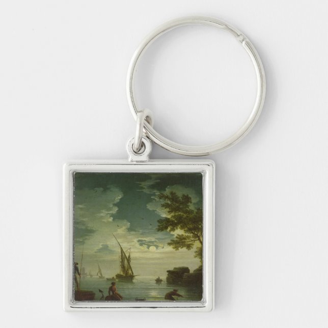 Seascape, Moonlight, 1772 Keychain (Front)