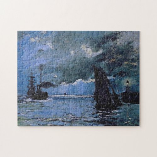Seascape Night Effect Monet Fine Art Jigsaw Puzzle