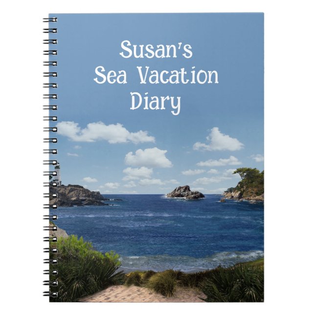 Seascape Notebook with customizable text  (Front)