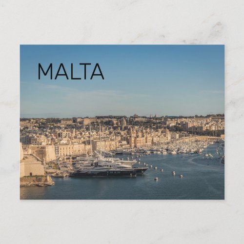 Seascape on the The Three Cities in Malta Postcard