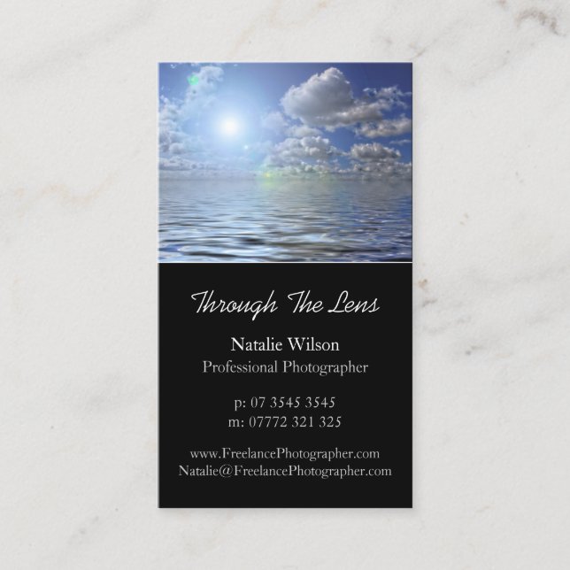 Seascape Photo, Pro Photography - Business Card (Front)