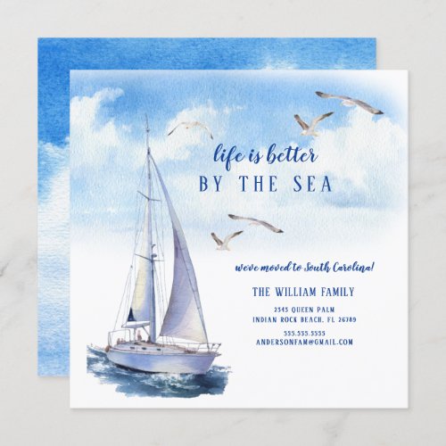 Seascape Sailboat Moving Announcement