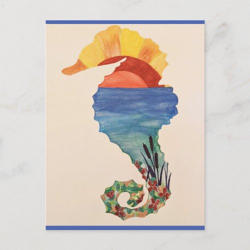 Seascape Seahorse Postcard