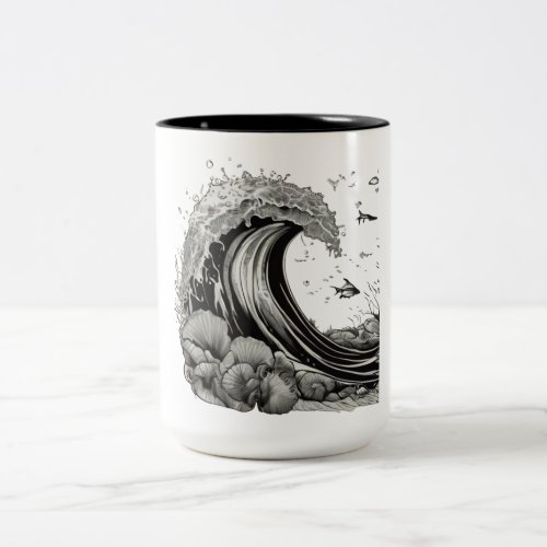 Seascape Sentinels Ocean Conservation Two_Tone Coffee Mug