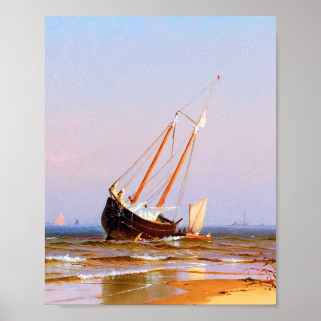 Seascape, ship aground by Alfred Thompson Bricher  Poster (Front)