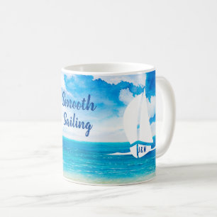 Seascape Smooth Sailing Couples Personalized Coffee Mug