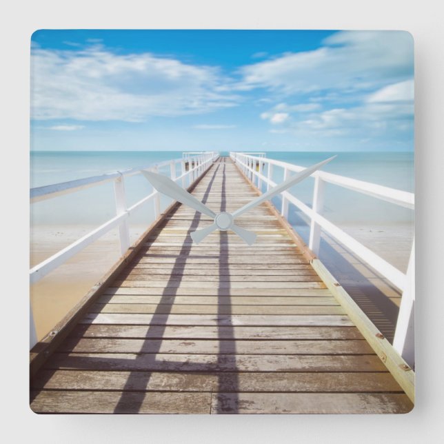 Seascape  square wall clock (Front)