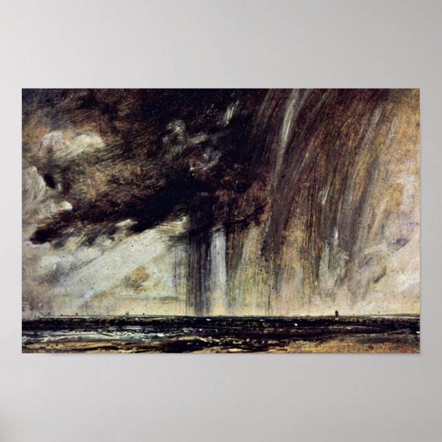 Seascape Study With Rain Cloud, Seascape With Rain Poster (Front)