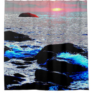 Seascape sunset..... shower curtain