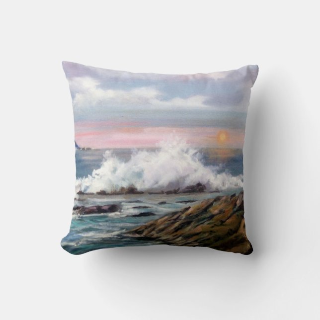 Seascape Throw Pillow (Front)