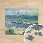 Seascape | Vincent Van Gogh Jigsaw Puzzle<br><div class="desc">Seascape near Les Saintes-Maries-de-la-Mer (1888) by Dutch post-impressionist artist Vincent Van Gogh. Original artwork is an oil on canvas seascape painting depicting a boat on an abstract blue ocean.

Use the design tools to add custom text or personalize the image.</div>