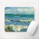 Seascape | Vincent van Gogh Mouse Pad<br><div class="desc">Seascape near Les Saintes-Maries-de-la-Mer (1888) by Dutch post-impressionist artist Vincent Van Gogh. Original artwork is an oil on canvas seascape painting depicting a boat on an abstract blue ocean.

Use the design tools to add custom text or personalize the image.</div>