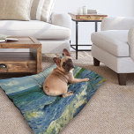 Seascape | Vincent van Gogh Pet Bed<br><div class="desc">Seascape near Les Saintes-Maries-de-la-Mer (1888) by Dutch post-impressionist artist Vincent Van Gogh. Original artwork is an oil on canvas seascape painting depicting a boat on an abstract blue ocean.

Use the design tools to add custom text or personalize the image.</div>