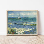 Seascape | Vincent Van Gogh Poster<br><div class="desc">Seascape near Les Saintes-Maries-de-la-Mer (1888) by Dutch post-impressionist artist Vincent Van Gogh. Original artwork is an oil on canvas seascape painting depicting a boat on an abstract blue ocean.

Use the design tools to add custom text or personalize the image.</div>