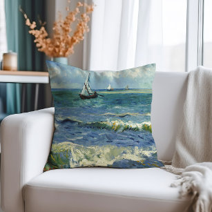 Seascape   Vincent Van Gogh Throw Pillow