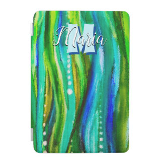 Seascape with Bubbles Alcohol Ink iPad Mini Cover
