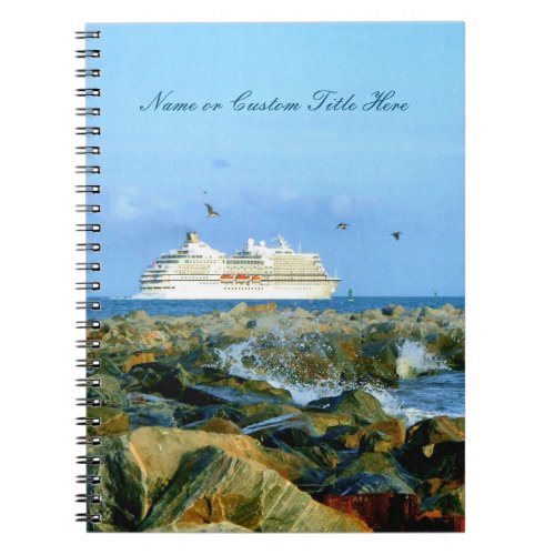 Seascape with Cruise Ship Custom Notebook