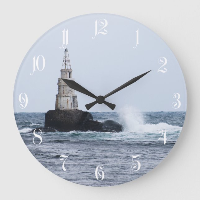 Seascape with lighthouse large clock (Front)