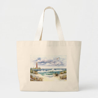 * Seascape with Lighthouse * Large Tote Bag