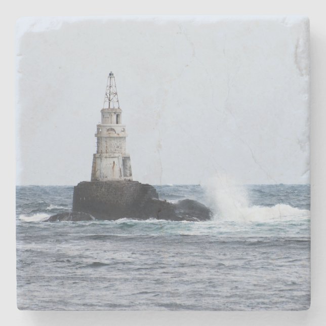 Seascape with lighthouse stone coaster (Front)