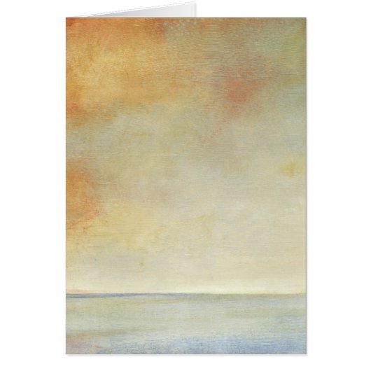 Seascape with Tranquil Orange Sunset Cards (Front)