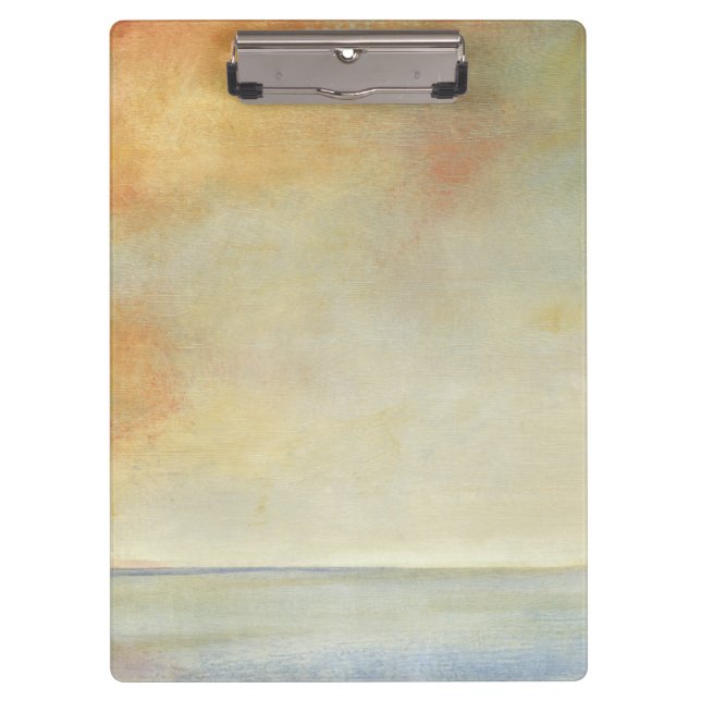 Seascape with Tranquil Orange Sunset Clipboard (Front)