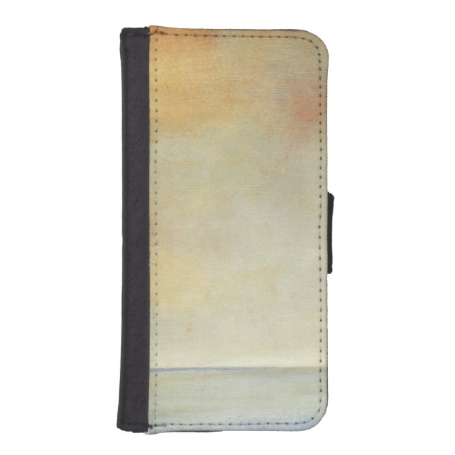 Seascape with Tranquil Orange Sunset iPhone Wallet Case (Front)