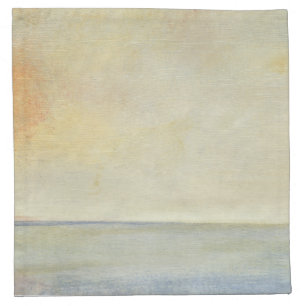 Seascape with Tranquil Orange Sunset Napkin