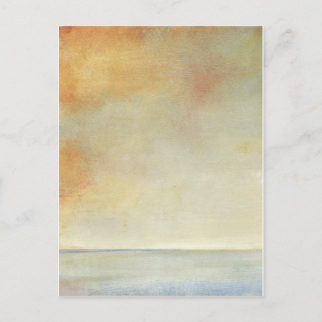 Seascape with Tranquil Orange Sunset Postcard (Front)