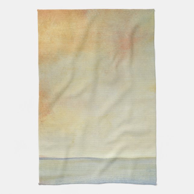 Seascape with Tranquil Orange Sunset Towel (Vertical)