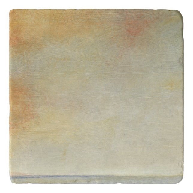 Seascape with Tranquil Orange Sunset Trivet (Front)