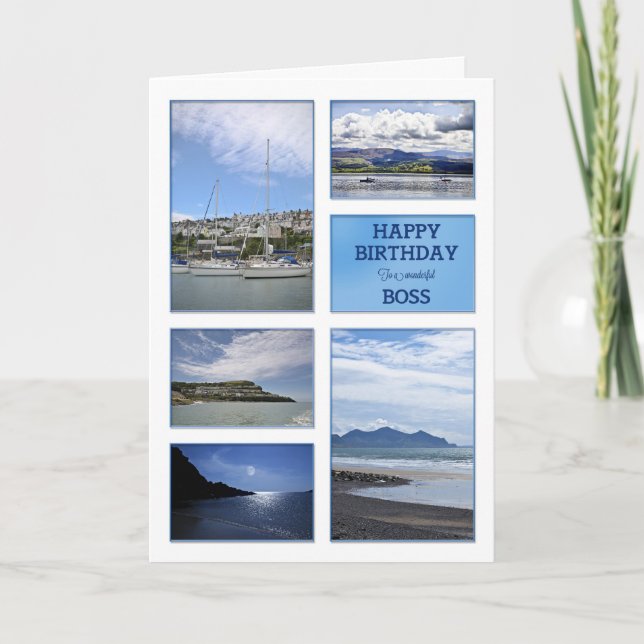 Seascapes birthday card for boss (Front)