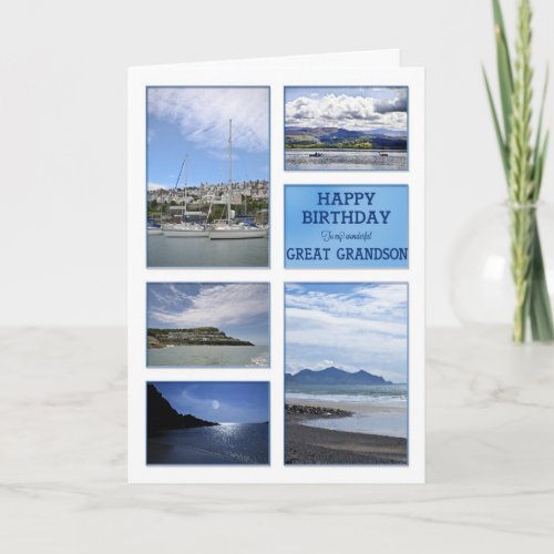 Seascapes birthday card for Great Grandson