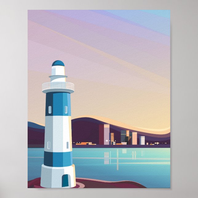 Seascapes with lighthouse   poster (Front)