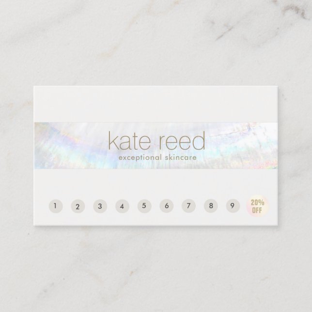 Seashell 10 Punch Customer Loyalty Appointment Business Card (Front)