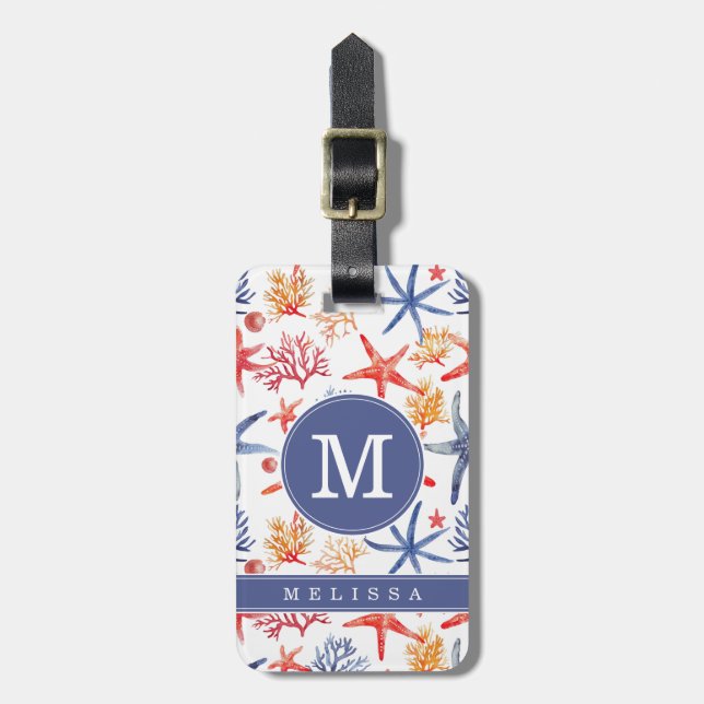 Seashell and Beach Luggage Tag (Front Vertical)