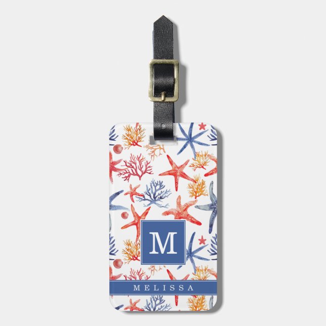 Seashell and Beach Luggage Tag (Front Vertical)