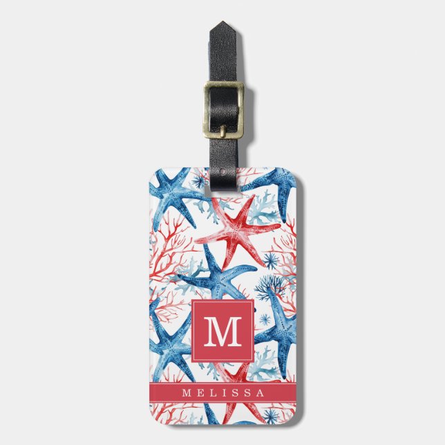 Seashell and Beach Luggage Tag (Front Vertical)